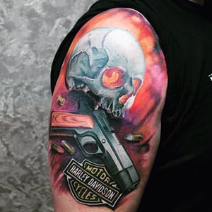 3d-harley-davidson-skull-half-sleeve-guys-tatoos