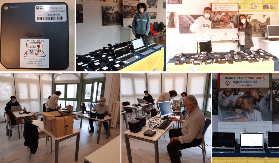Images of laptop donation activity
